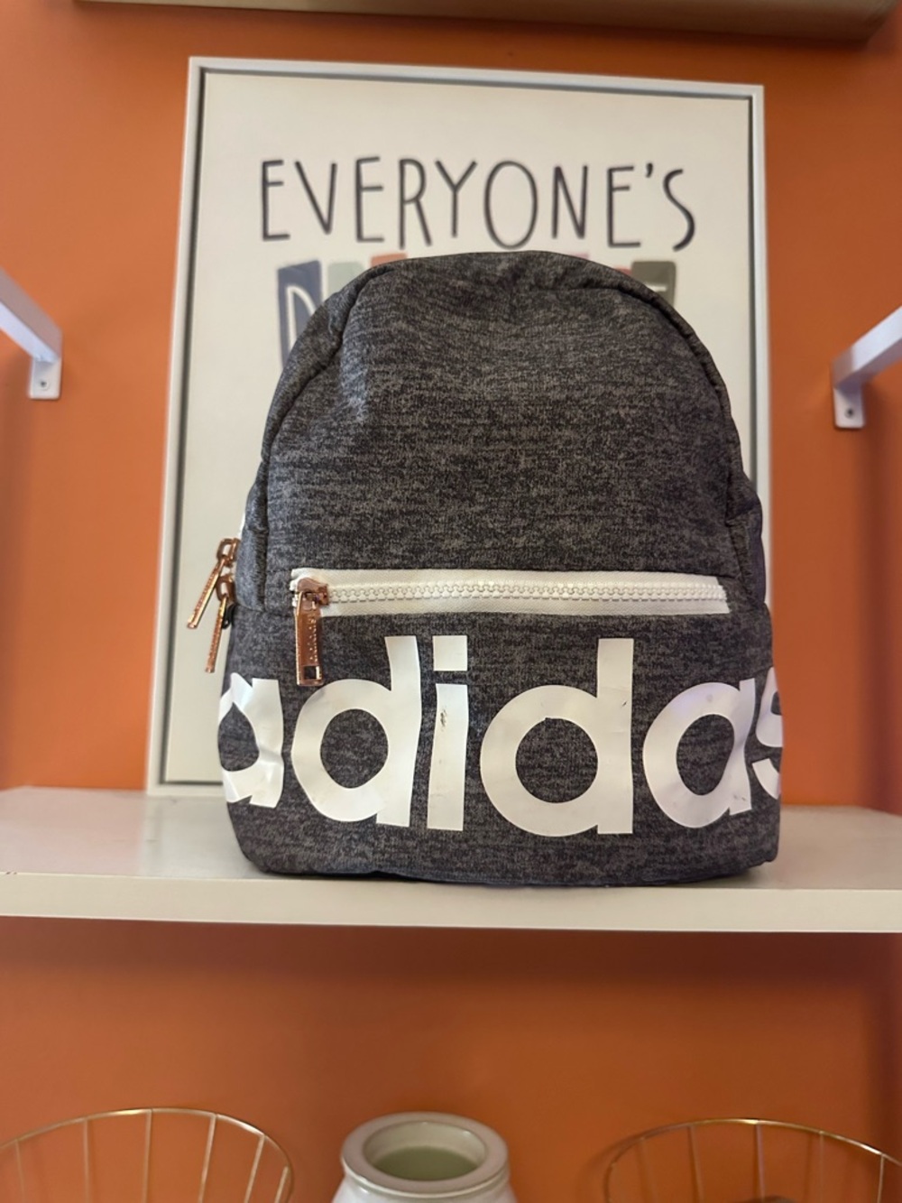ADIDAS Heather Gray Mini Backpack